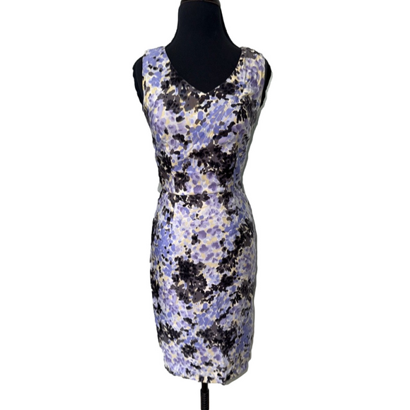 Dior Dresses & Skirts - Dior Floral Midi Dress - Lavender and Black 100% Silk size 4